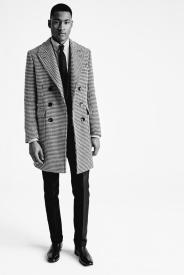 Tom Ford A/W 2015 BLACK AND WHITE HOUNDSTOOTH DOUBLE BREASTED TAILORED COAT